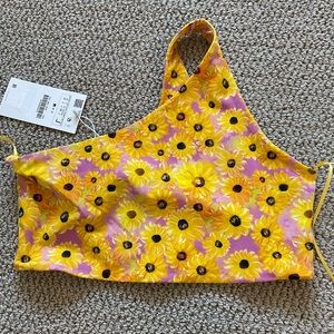 Floral One Shoulder Crop Top